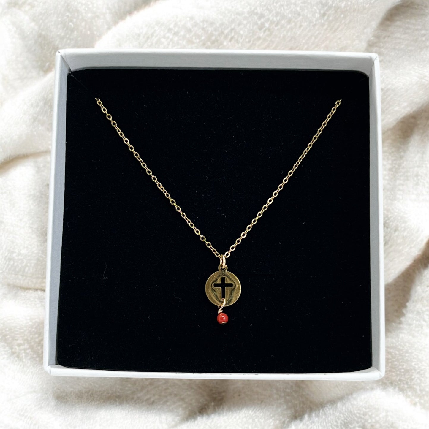 Collier Maël - Croix & Corail