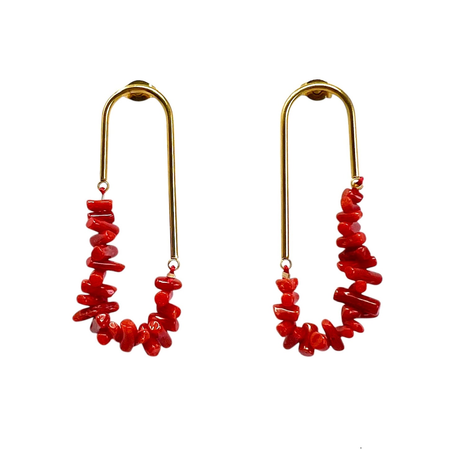 Boucles d'Oreilles en chips de Corail Gina