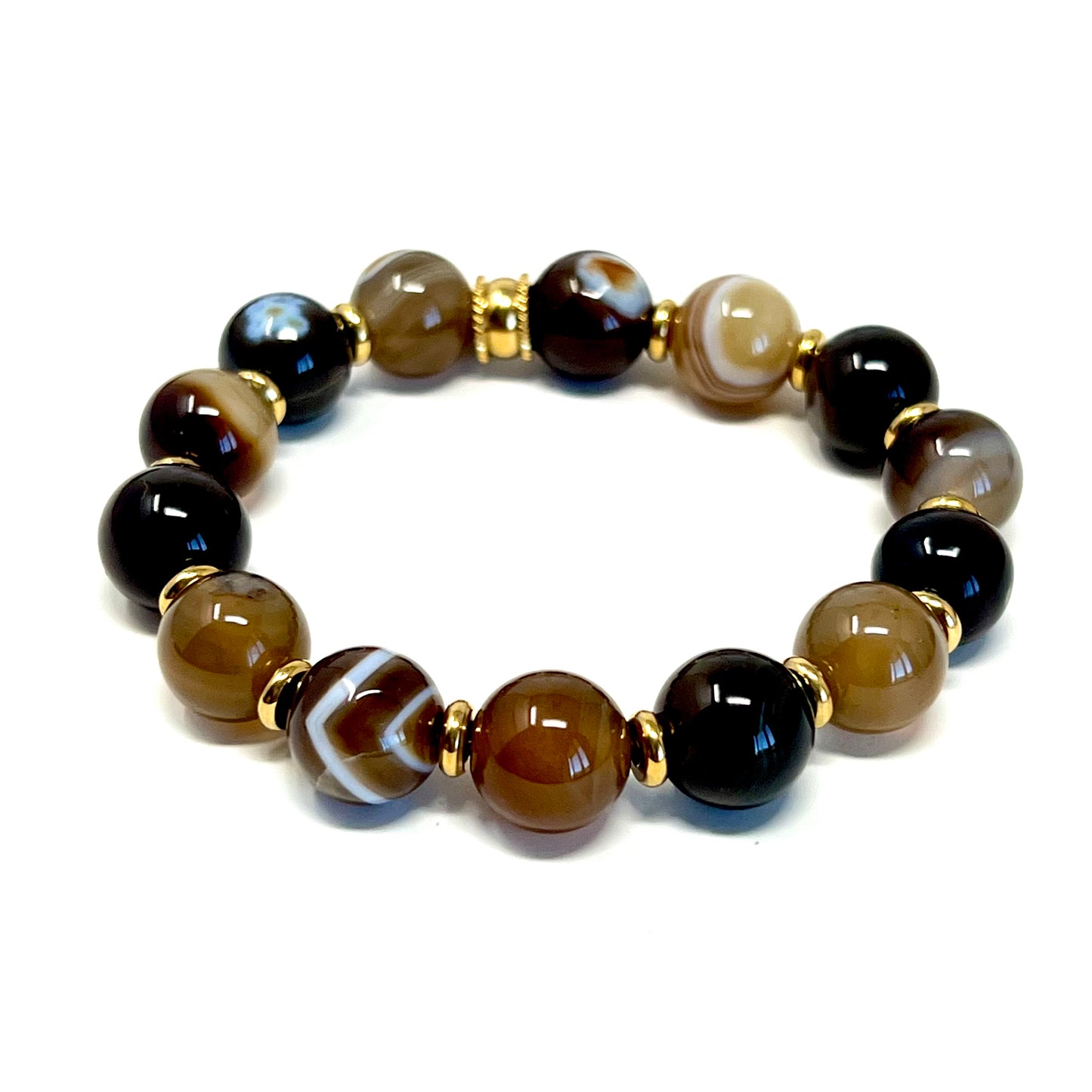 Hope - perles d’Agate marron