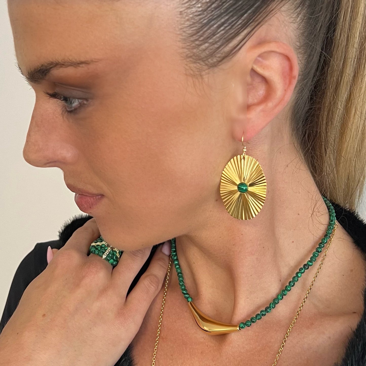 Collier en perles Malachite Roxanne