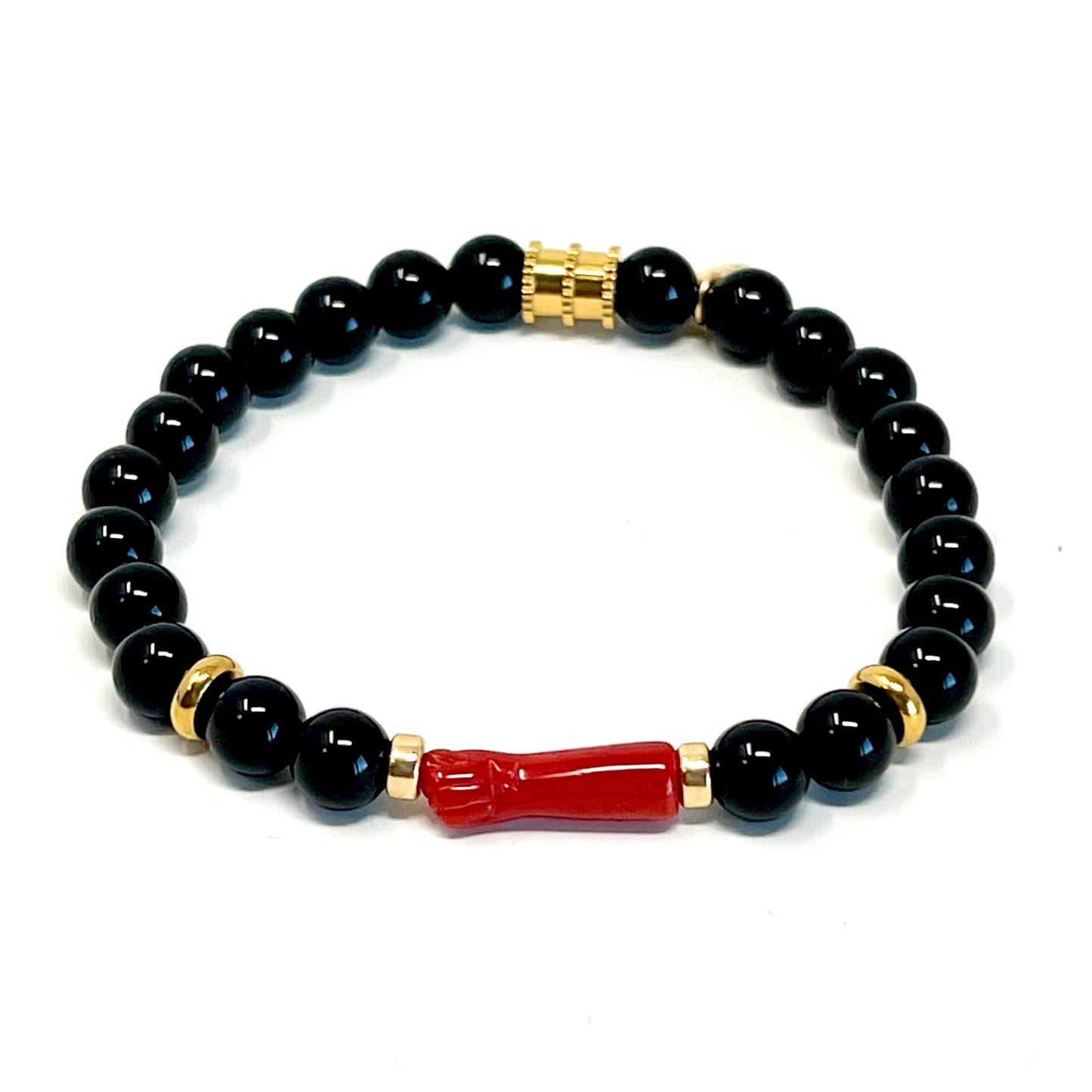 Bracelet main Corse et ses perles d'Onyx Forza