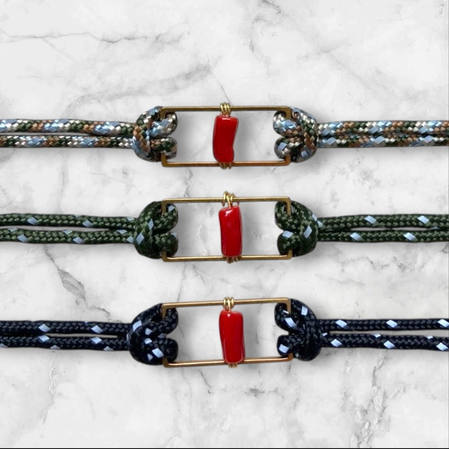 Bracelet Vito – Paracorde & Corail rouge