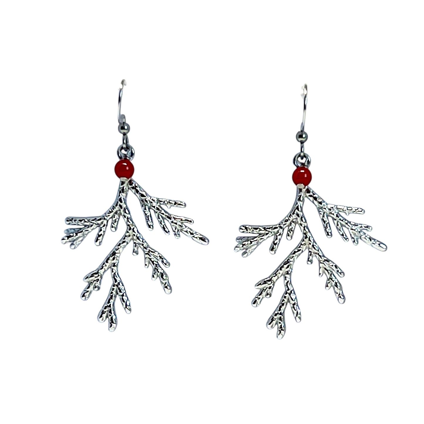 Boucles d'oreilles branches de Corail Ghju