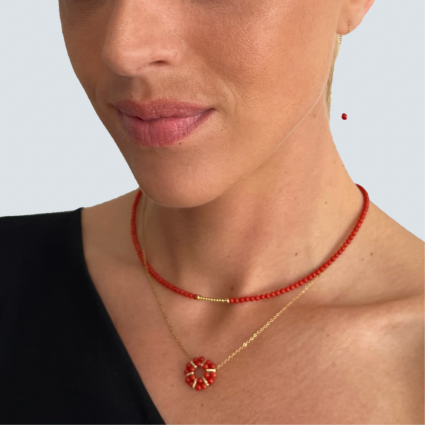 Collier en perles de Corail Cora