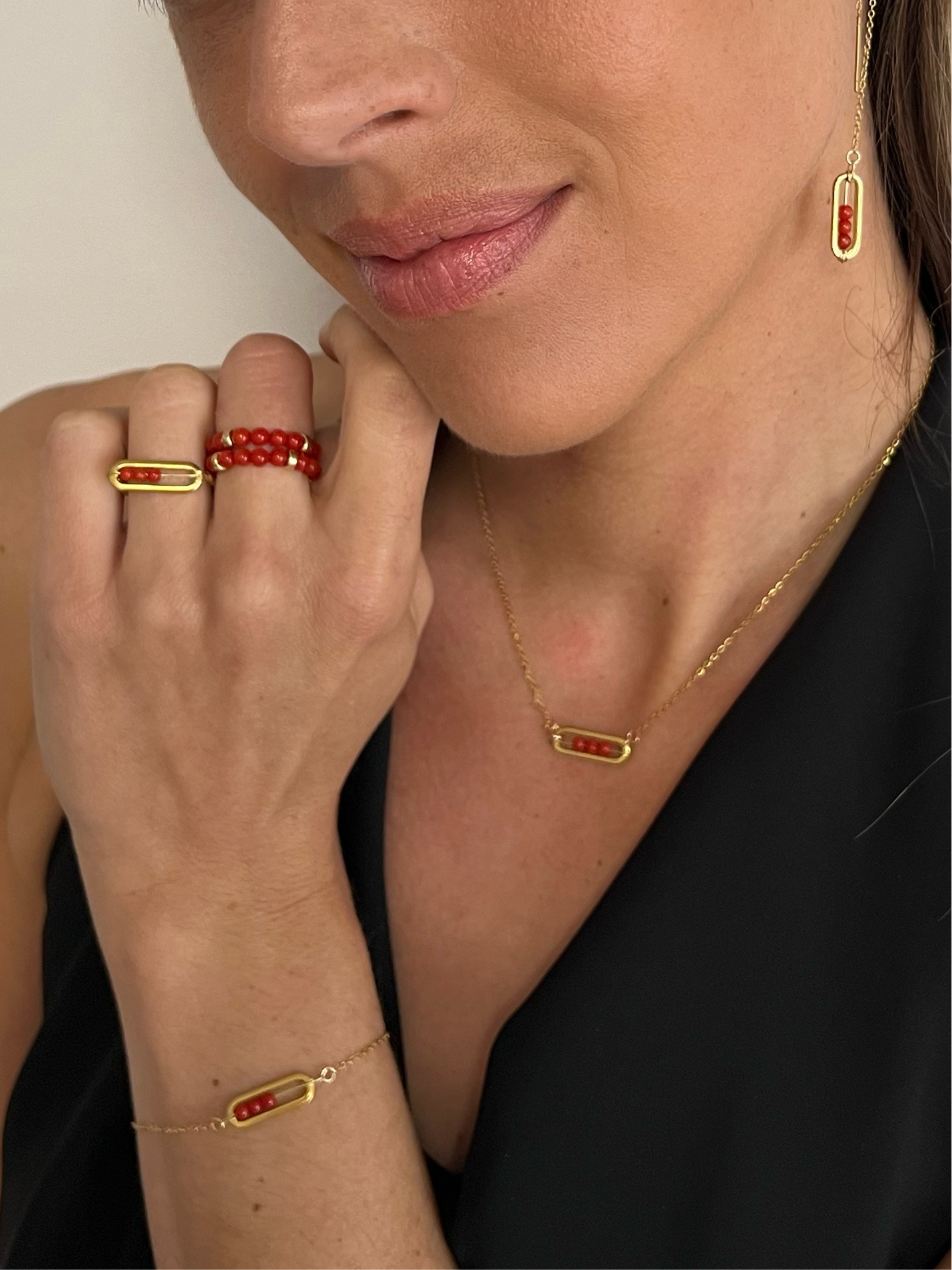 Collier Chaine en Racine de corail Collier Chaine en Racine de corail