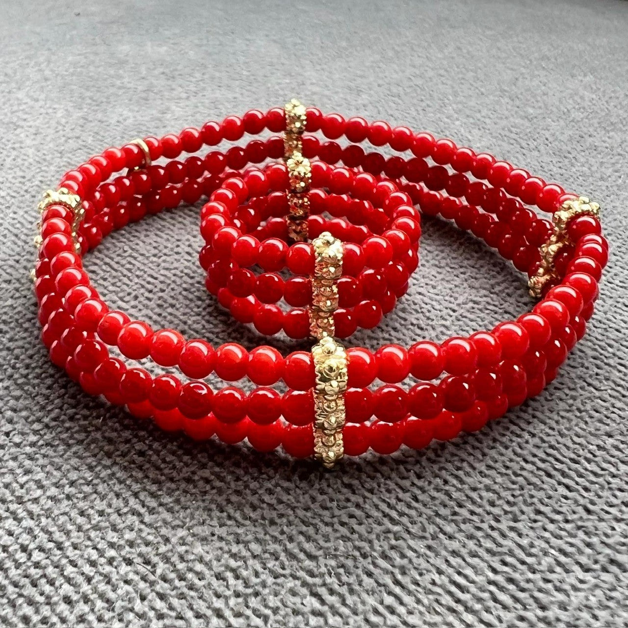 Bague en perles de Corail Glory