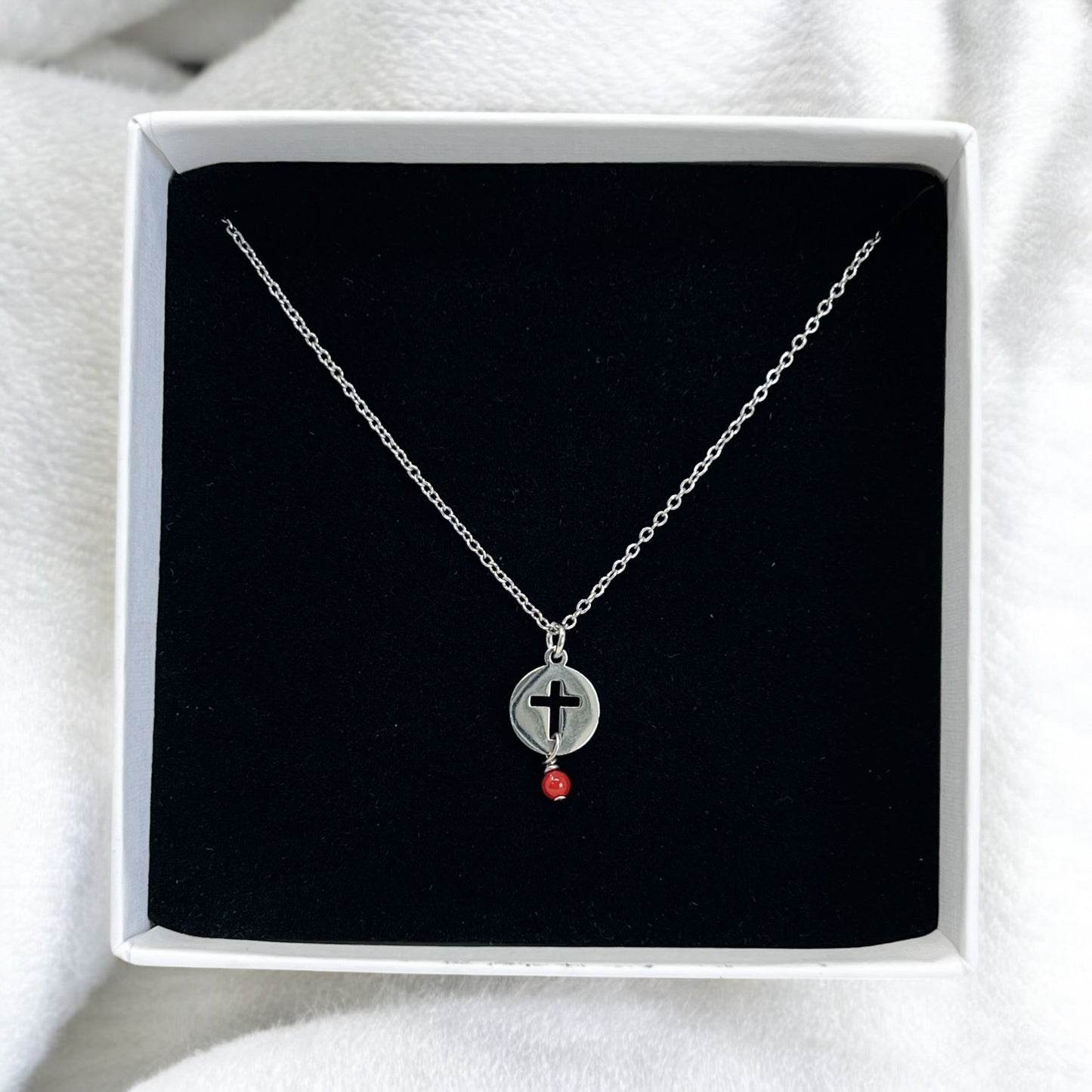 Collier Maël - Croix & Corail