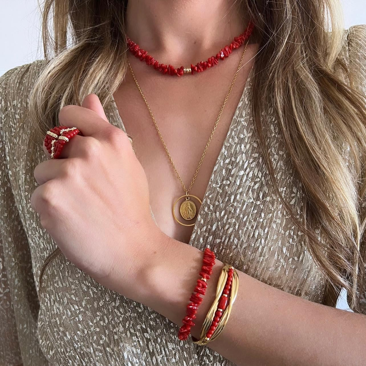 Collier en chips de Corail Célia
