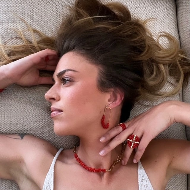 Bague en perles de Corail Glory