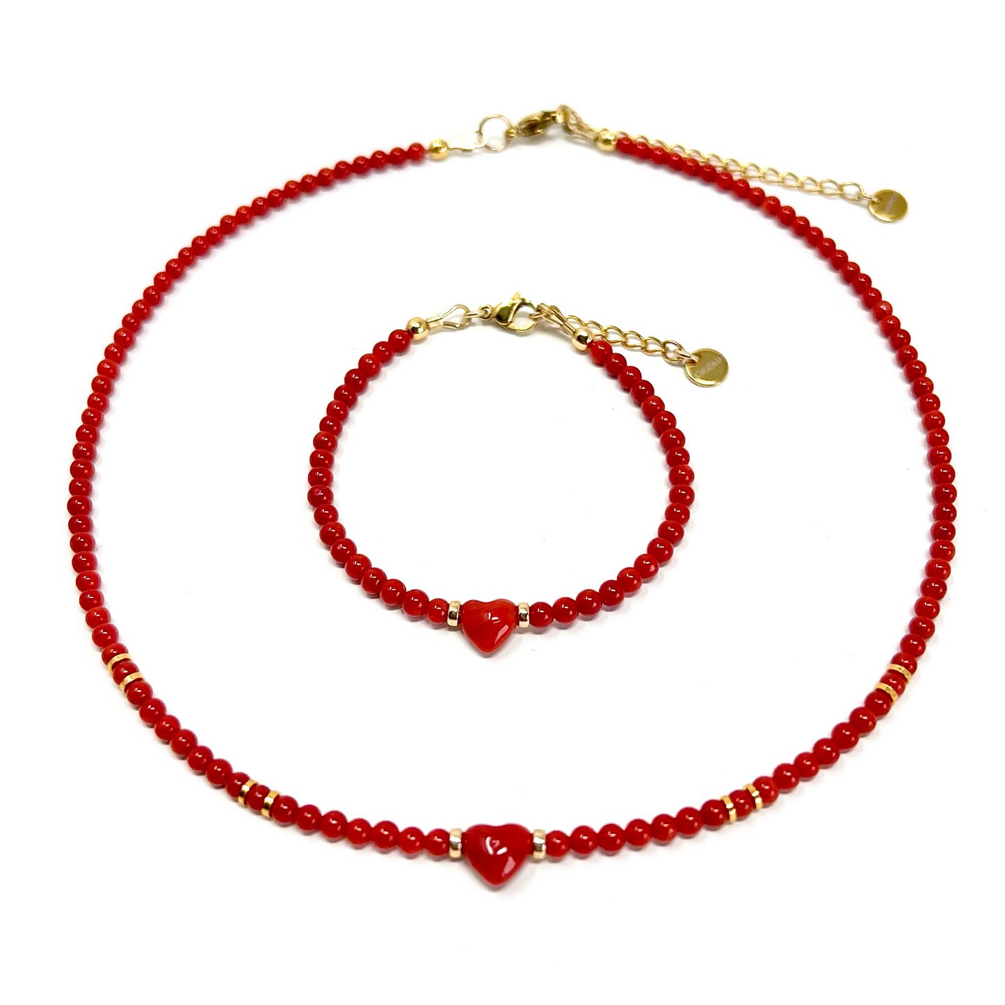 Bracelet cœur en Corail