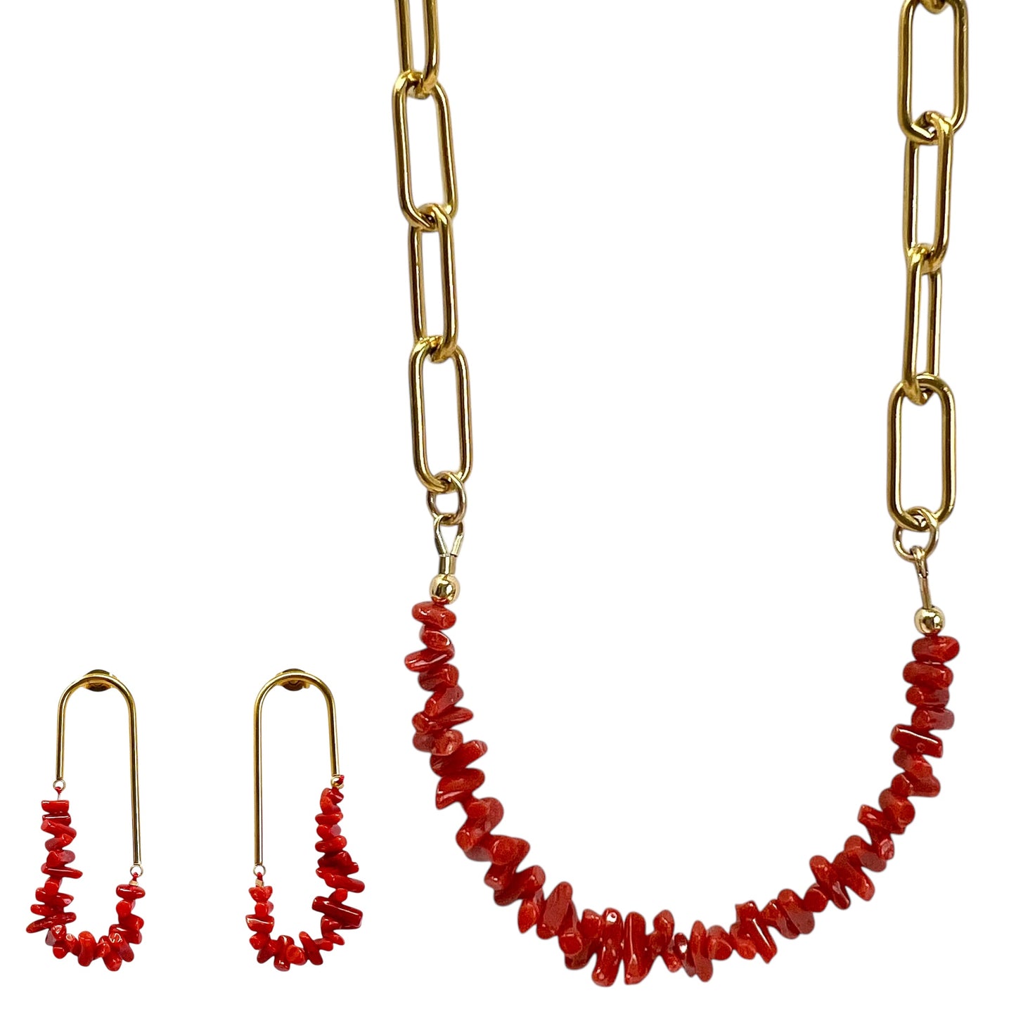 Boucles d'Oreilles en chips de Corail Gina