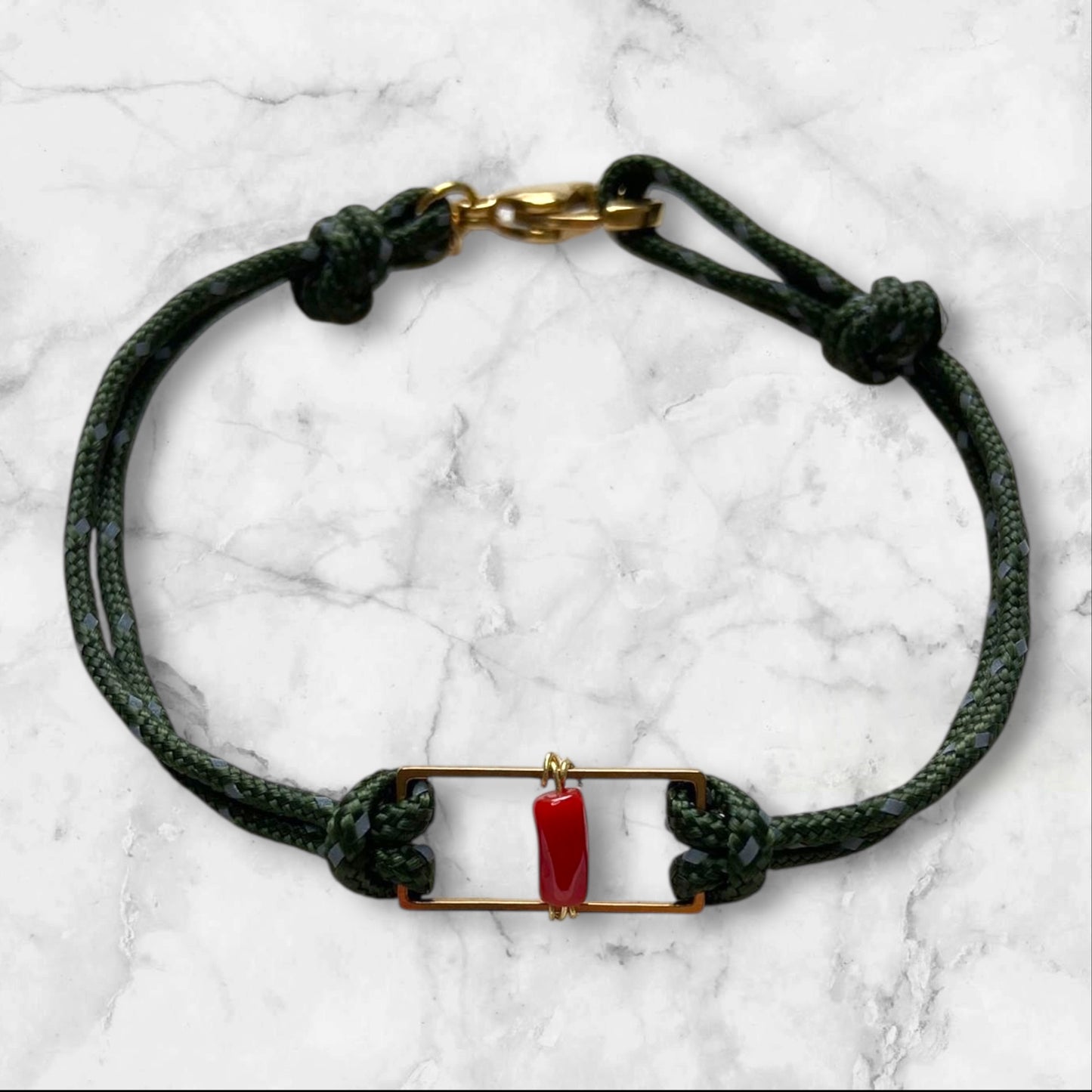 Bracelet Vito – Paracorde & Corail rouge