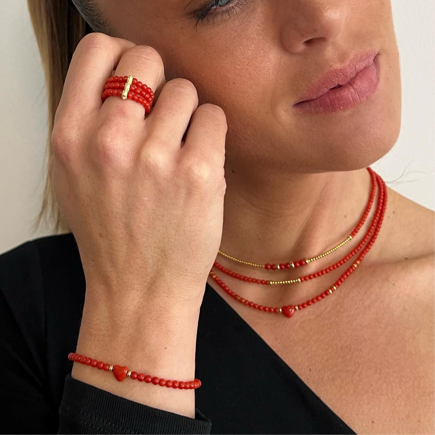 Collier Cara – Corail rouge