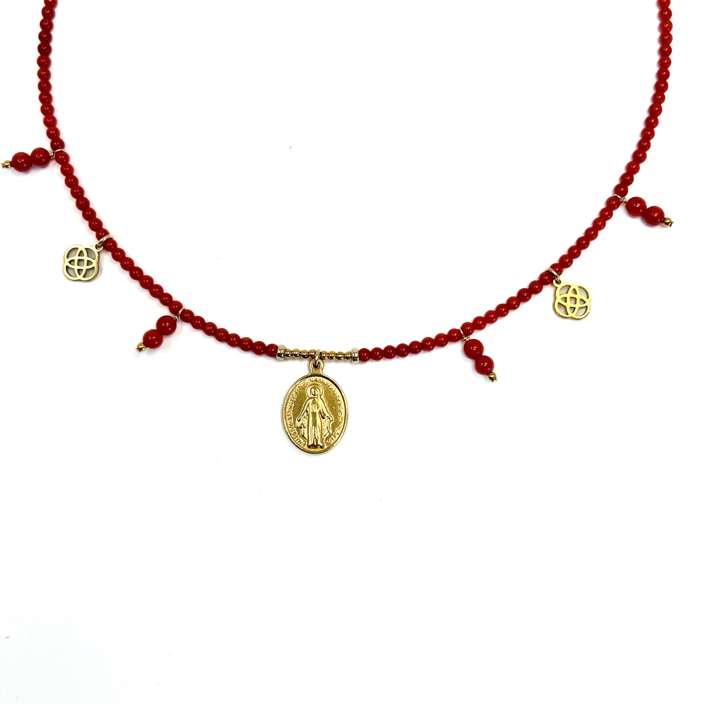 Ornella — Collier en perles de corail rouge de Méditerranée