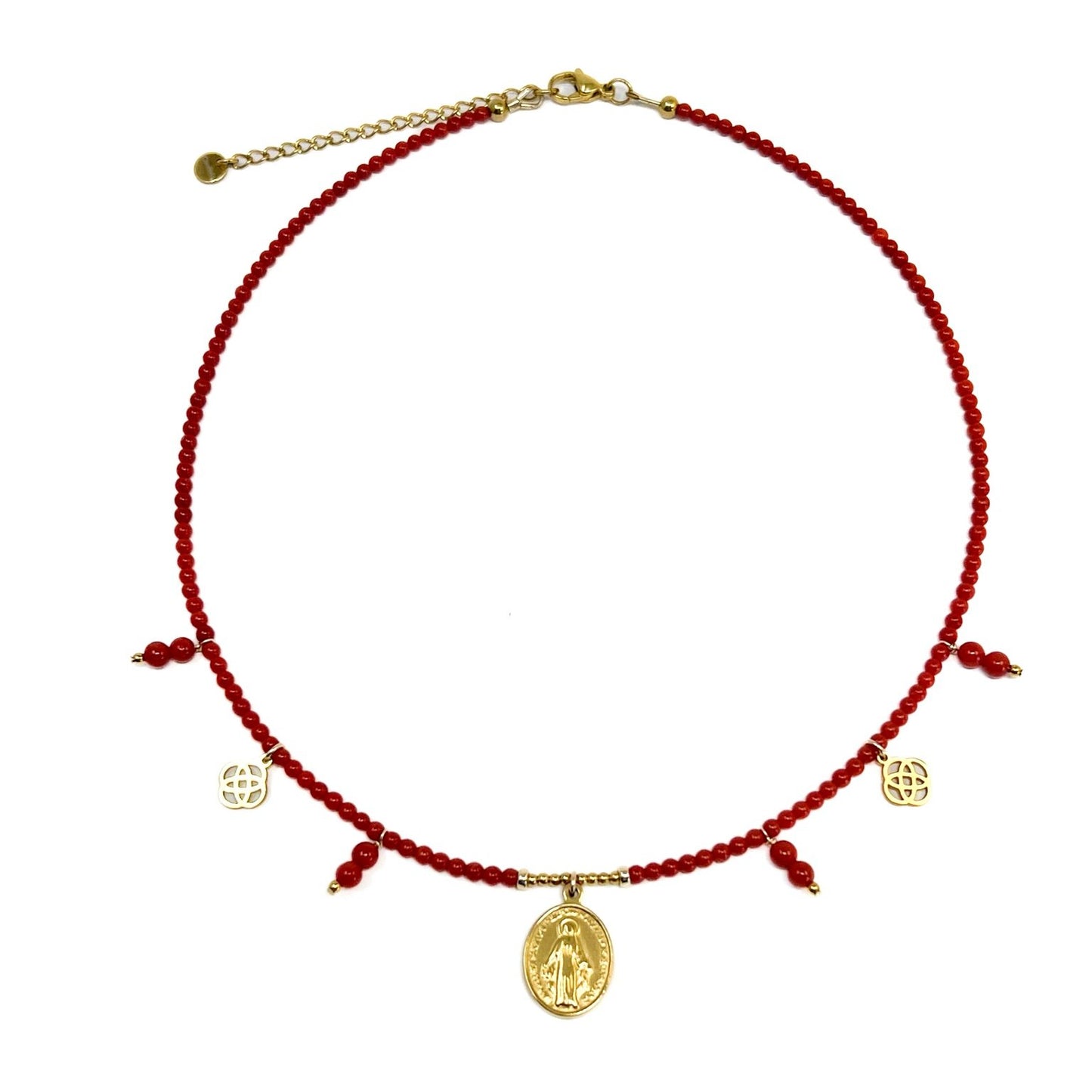 Ornella — Collier en perles de corail rouge de Méditerranée
