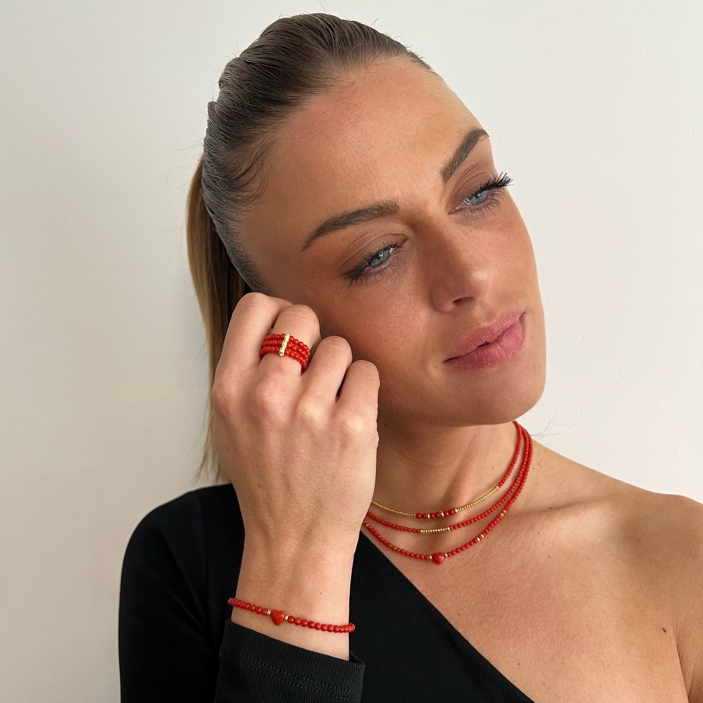 Bracelet cœur en Corail
