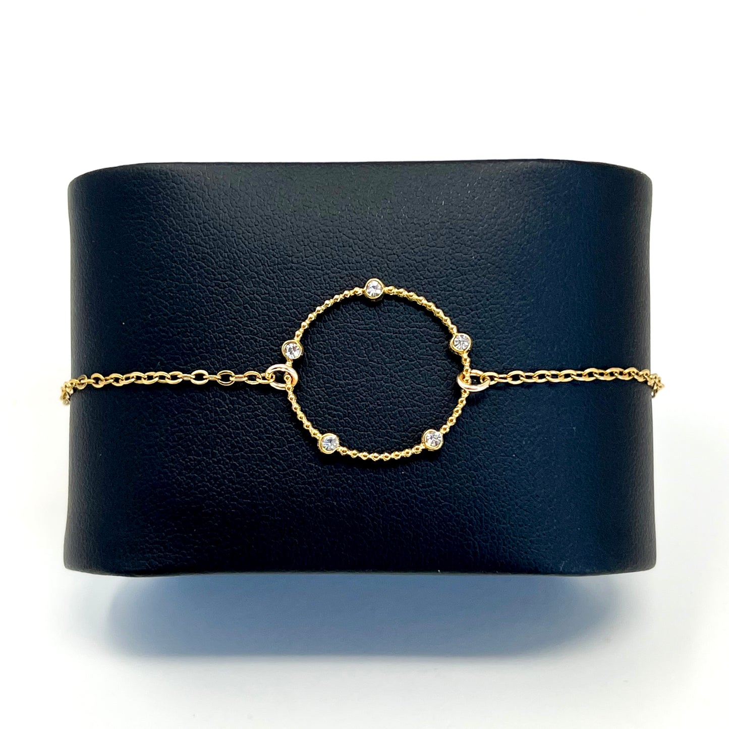 Bracelet avec son connector en strass Ambre