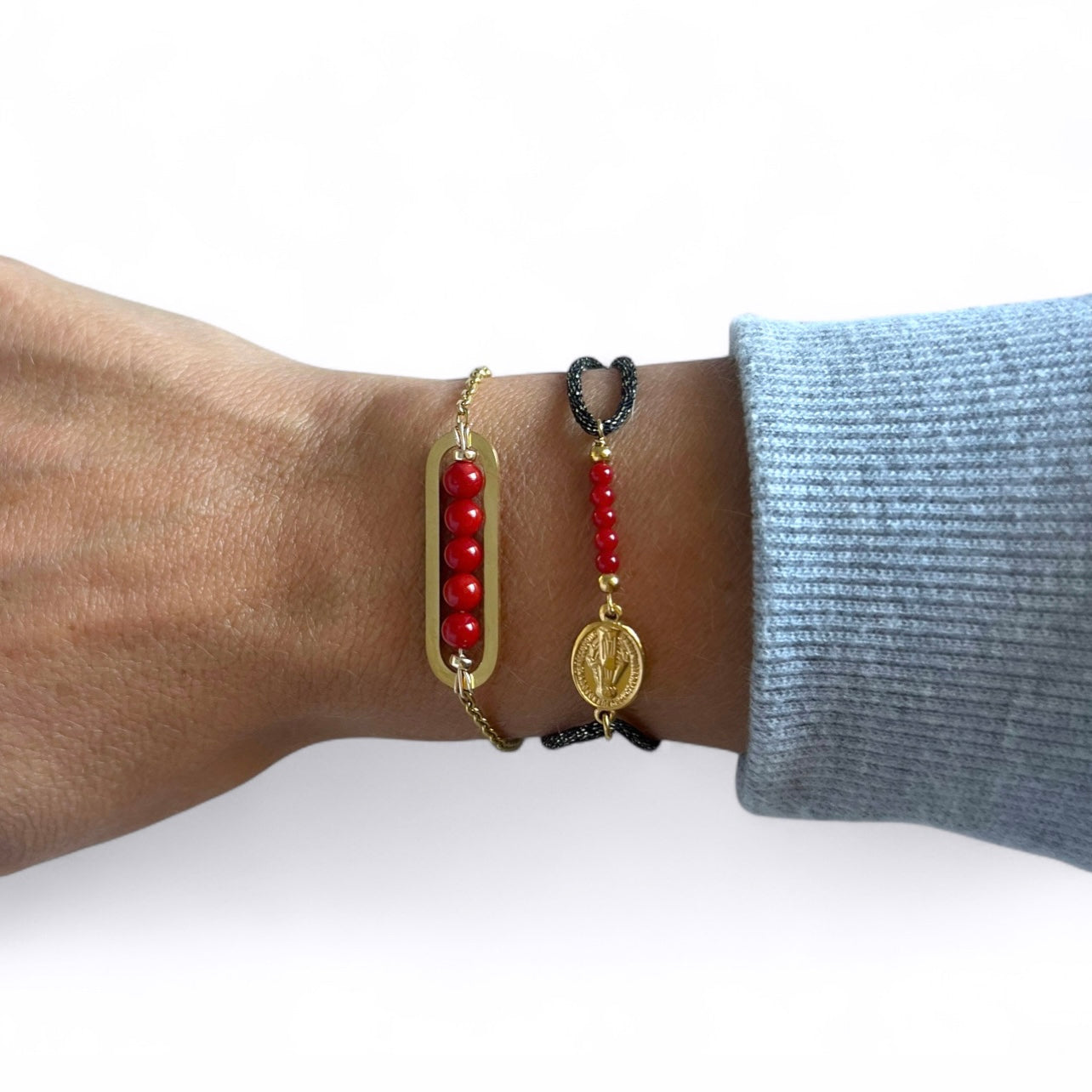 Bracelet Shaina - Perle de Corail rouge de Méditerranée