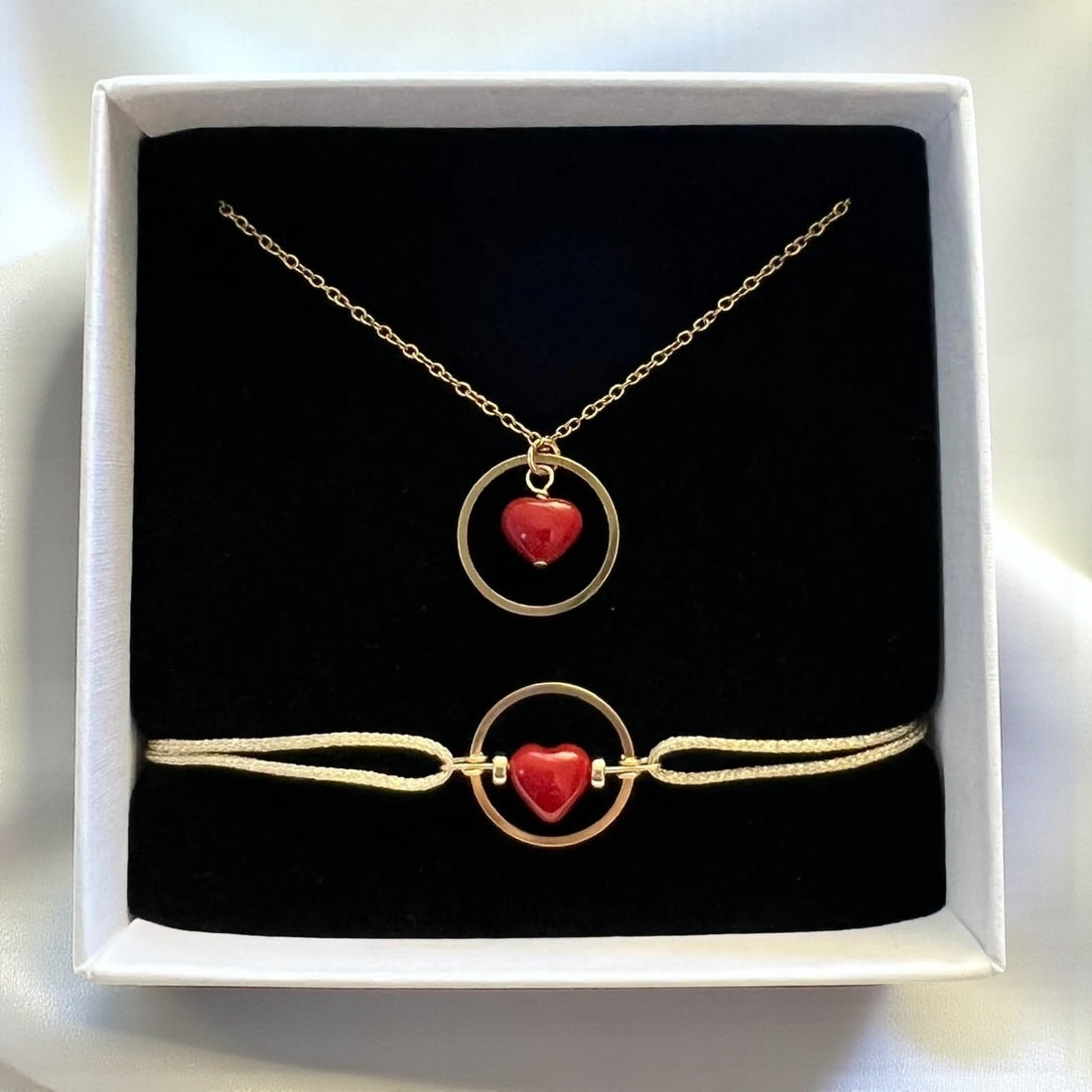 Collier coeur de Corail Amore