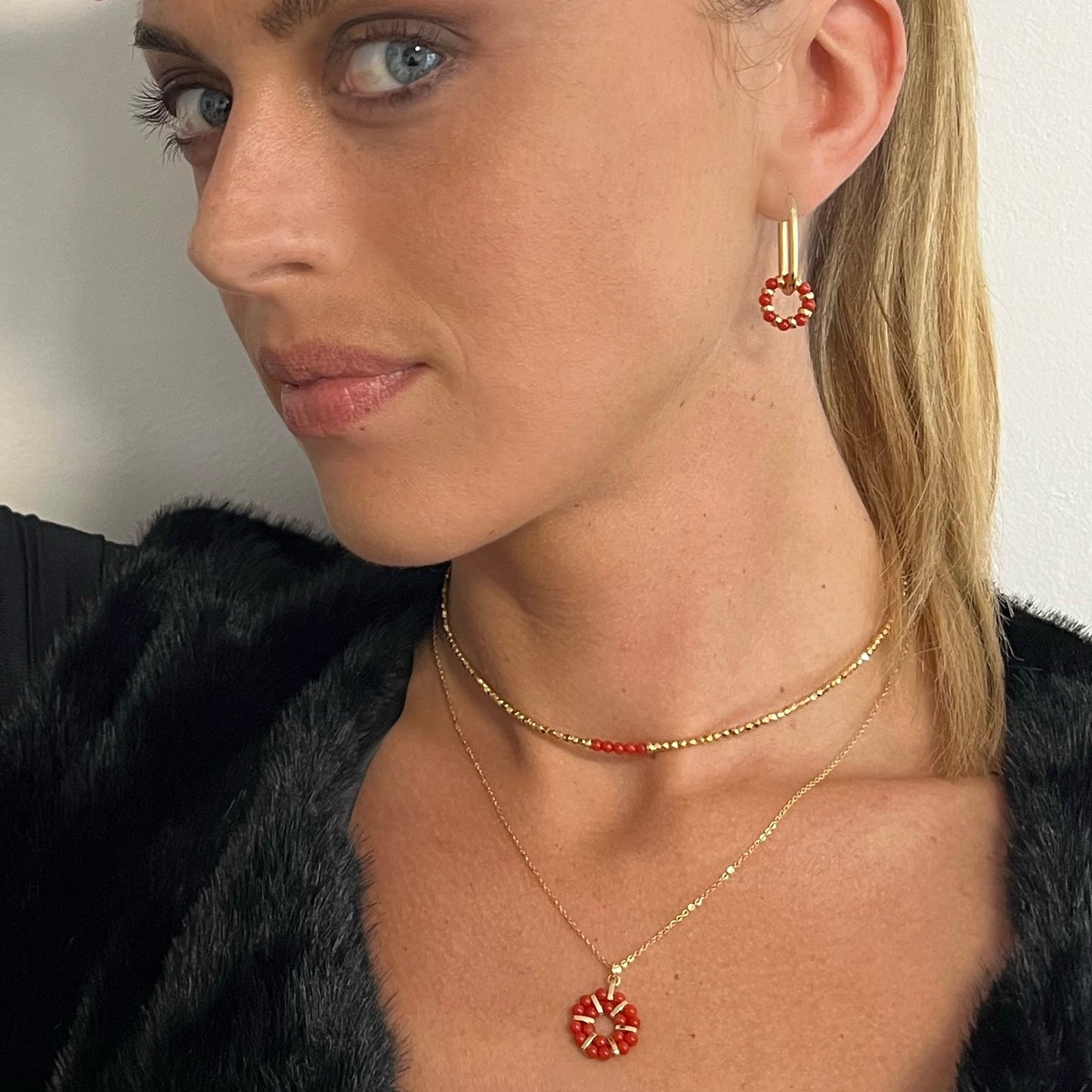 Collier en perles de Corail Léria