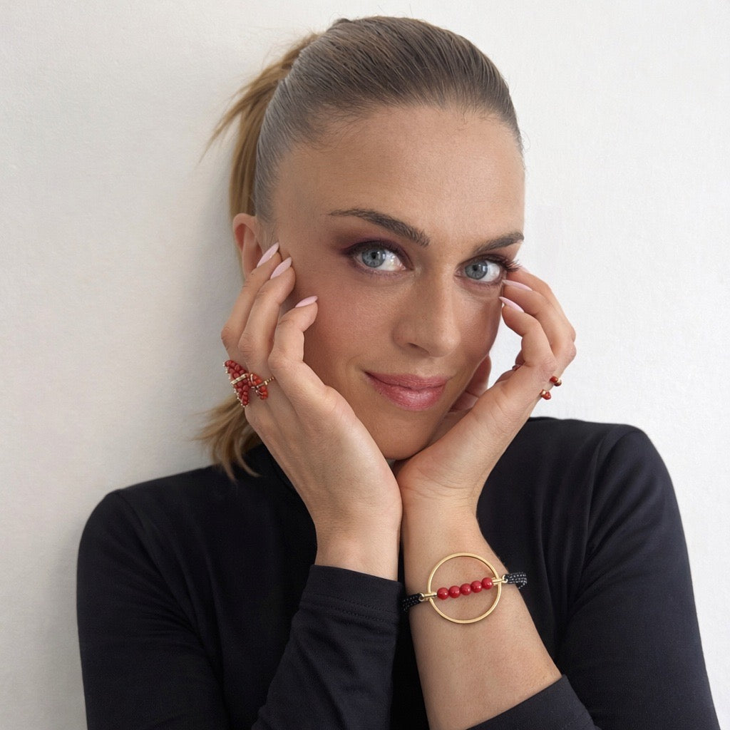Bracelet Chloé – perles corail rouges de Méditerranée