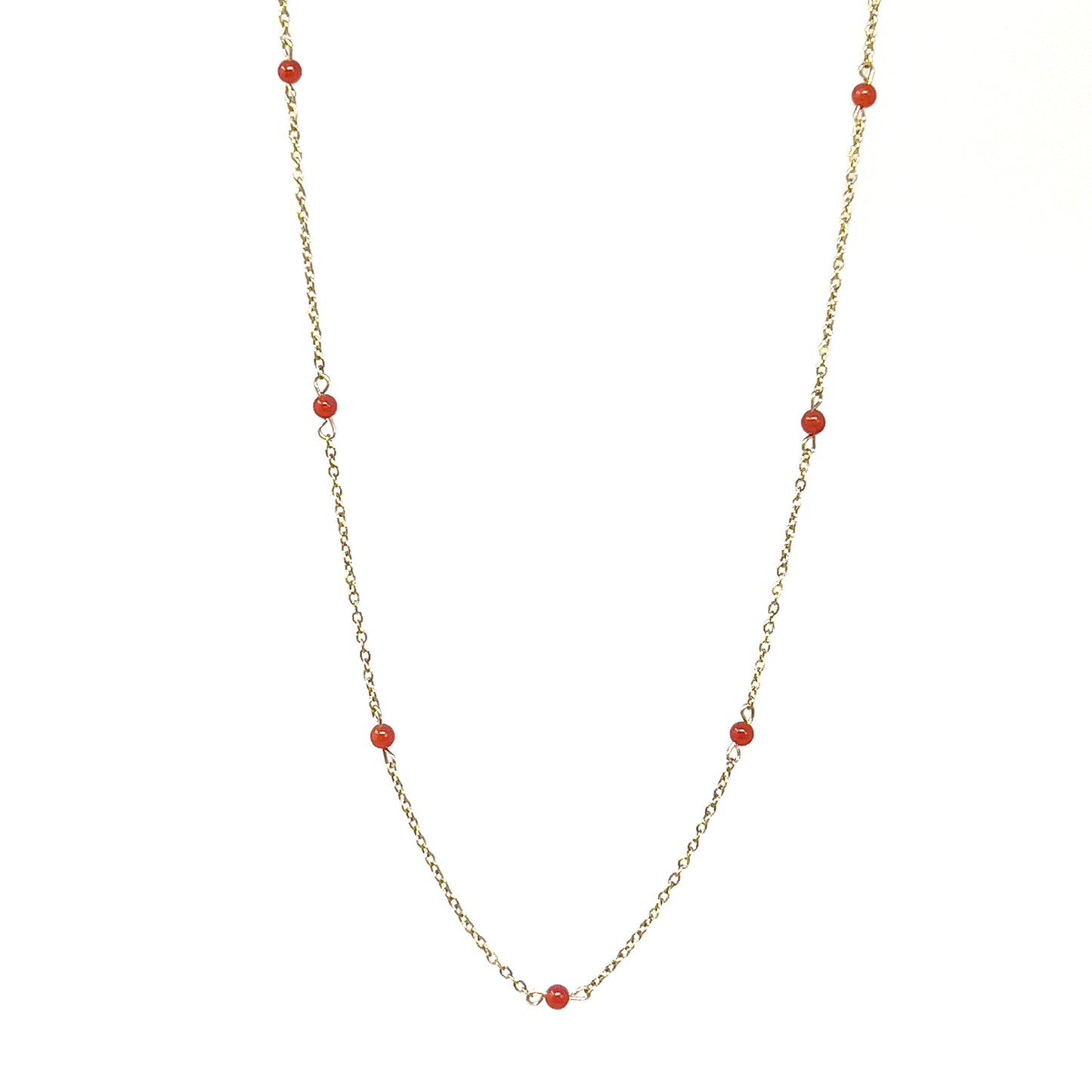 Lia - Red Coral Bead Necklace