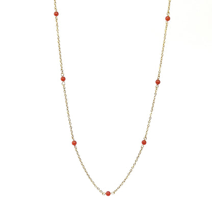 Lia - Red Coral Bead Necklace