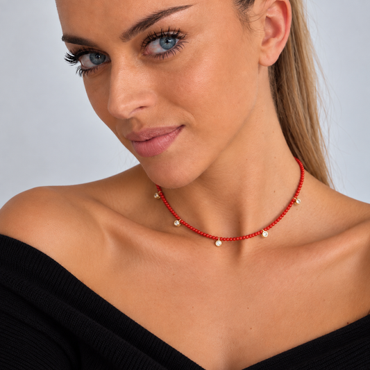 Collier Bellinda - perles de Corail rouge de Méditerranée