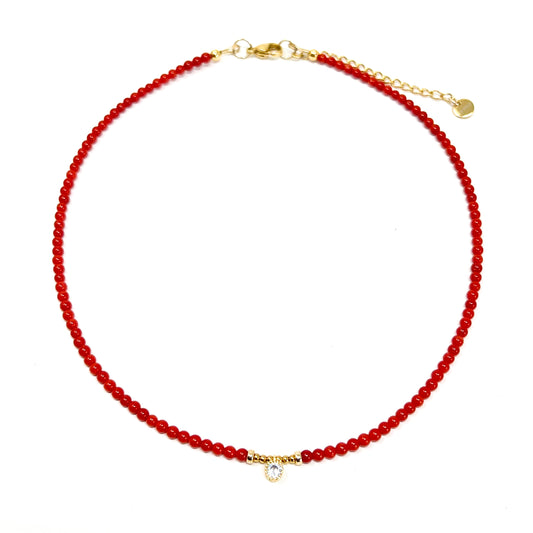 Collier Bella - perles de Corail rouge de Méditerranée