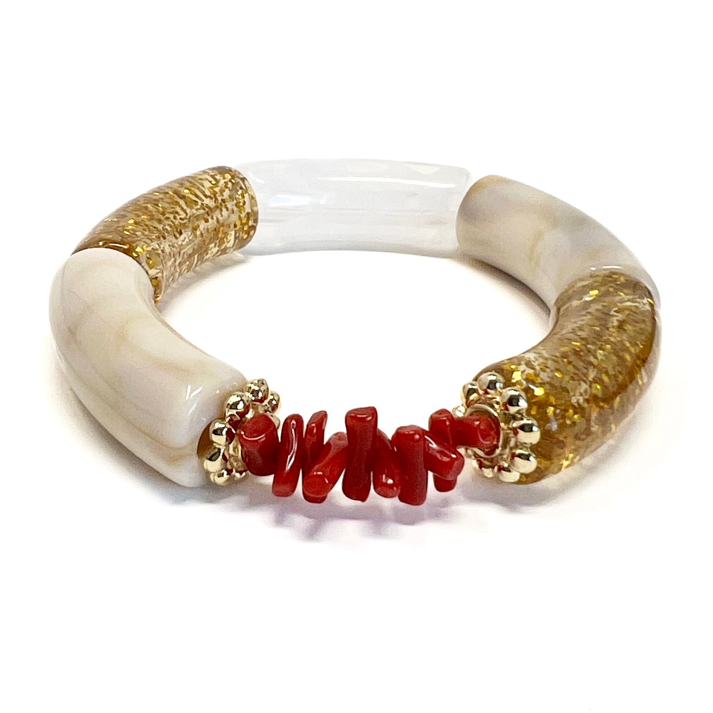 Goa - Red Coral Chip Bracelet