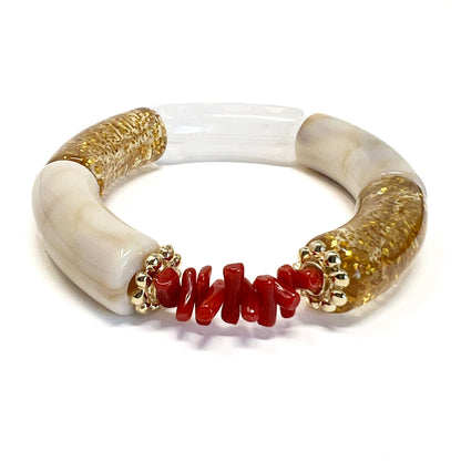 Goa - Red Coral Chip Bracelet