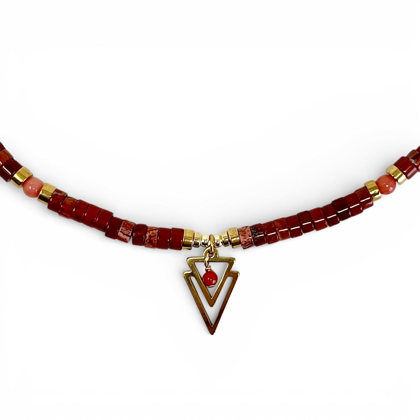 Collier Renata – jaspe et Corail de Méditerranée
