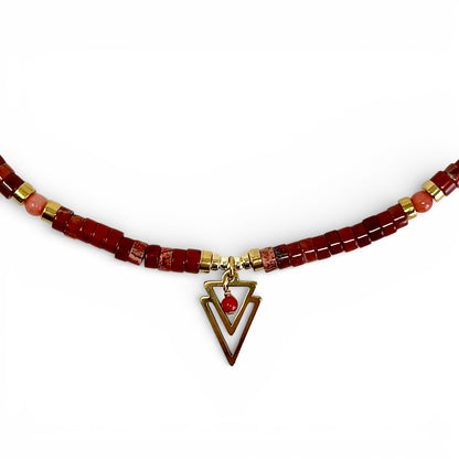 Collier Renata – jaspe et Corail de Méditerranée