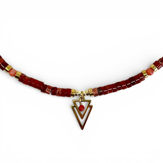 Renata Necklace – Jasper and Mediterranean Coral