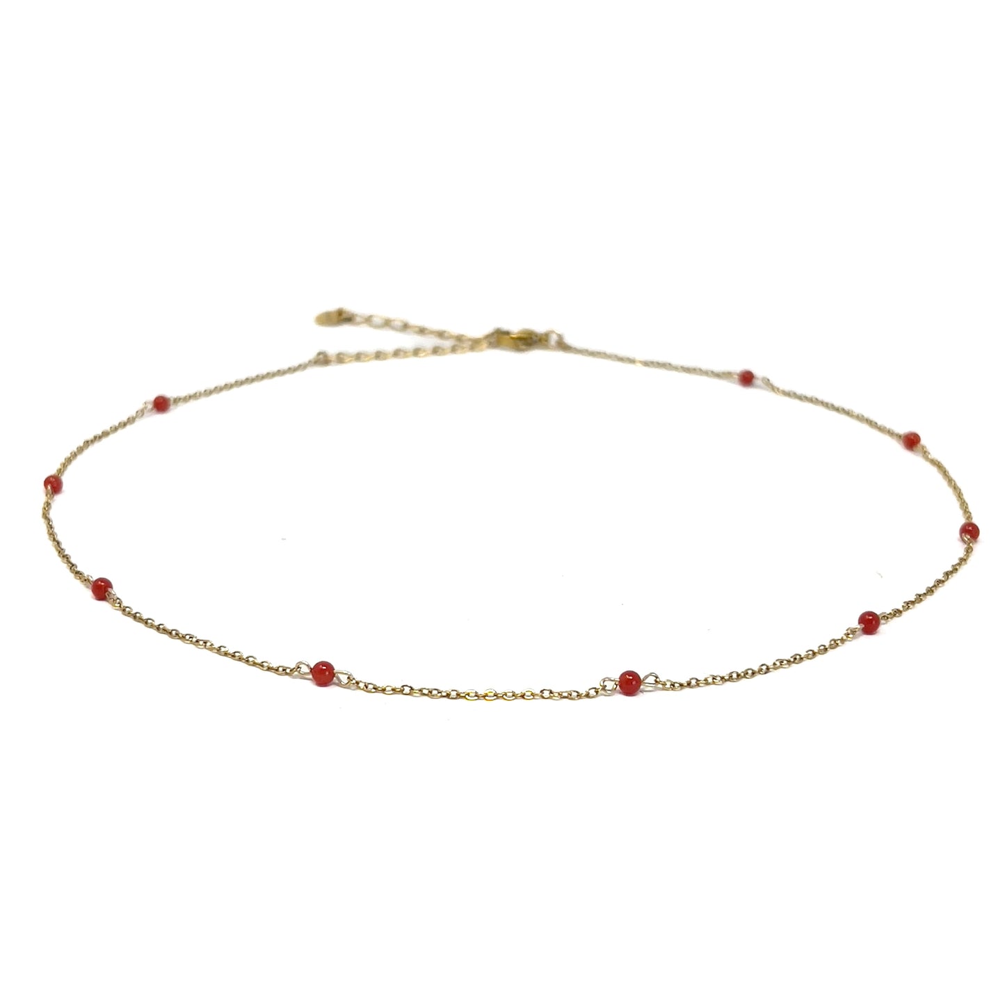 Lia - Red Coral Bead Necklace