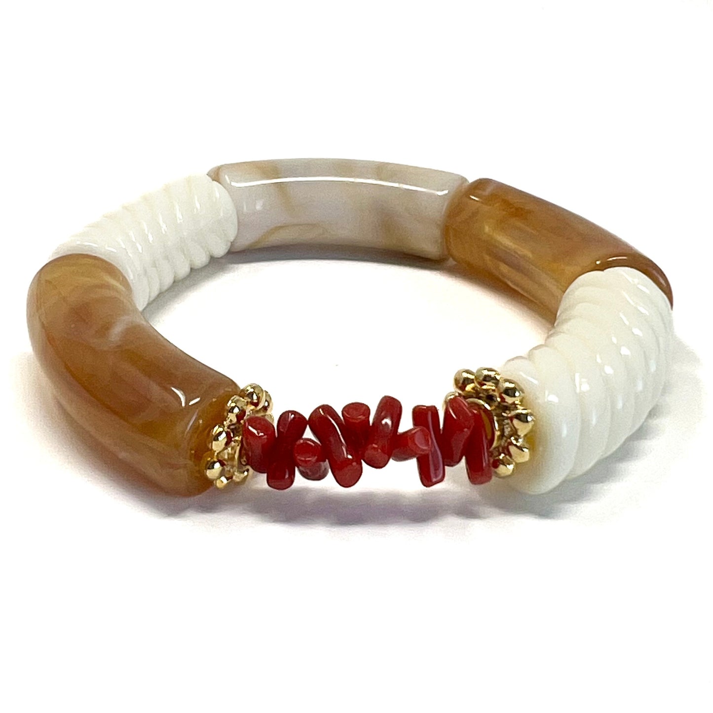 Goa - Red Coral Chip Bracelet