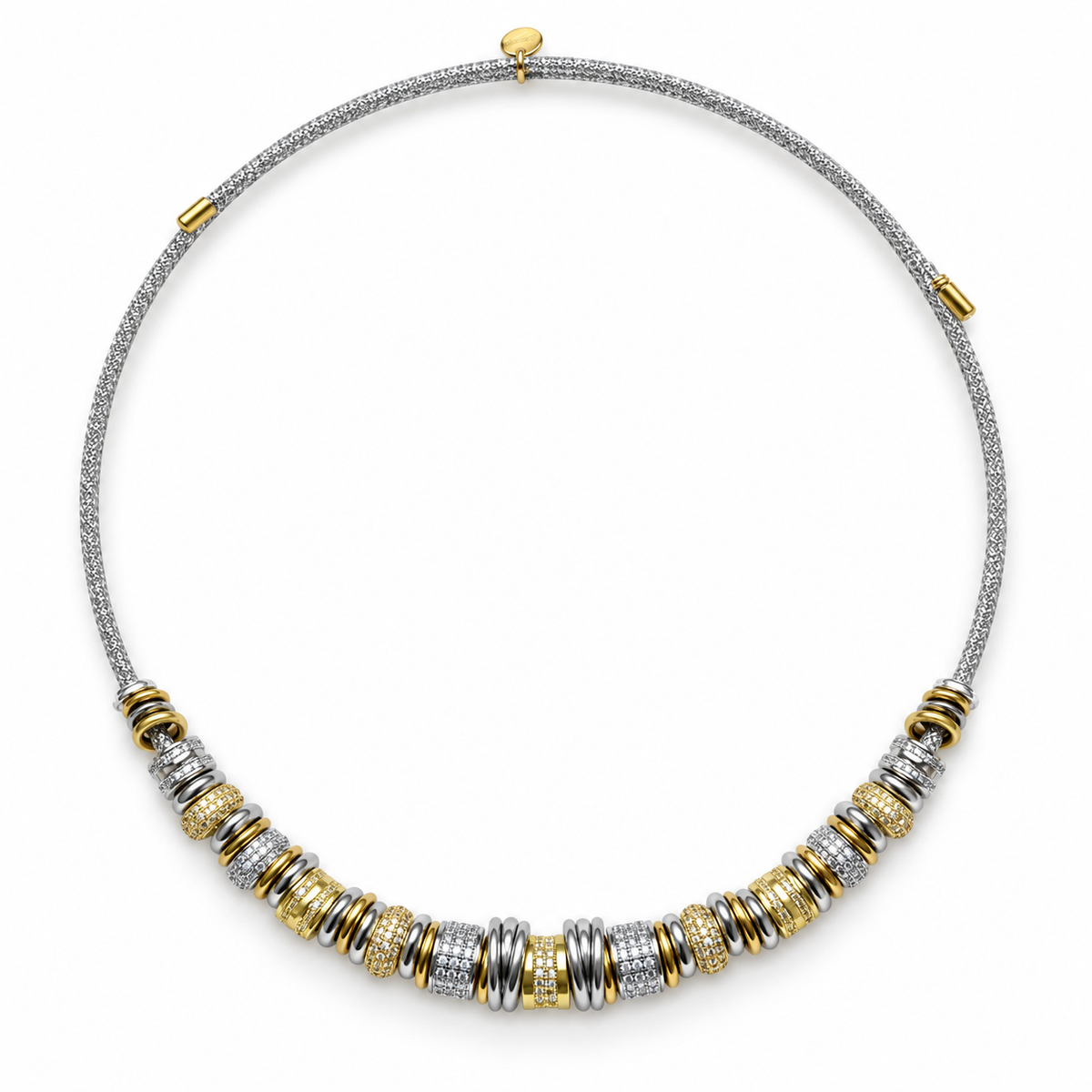     Collier Gaïa aimanté acier inoxydable argenté – bijou femme Coralivia