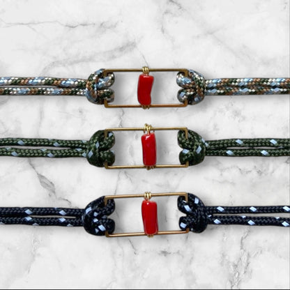 Bracelet Vito – Paracorde & Corail rouge