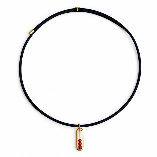 Collier Shiny cordon - Corail rouge de Méditerranée