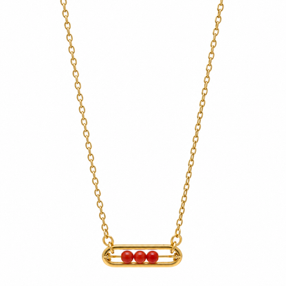 Shiny Necklace - Mediterranean Red Coral Pearl