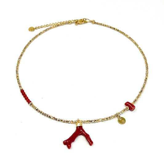 Collier Lolita – Branche de Corail rouge de Méditerranée