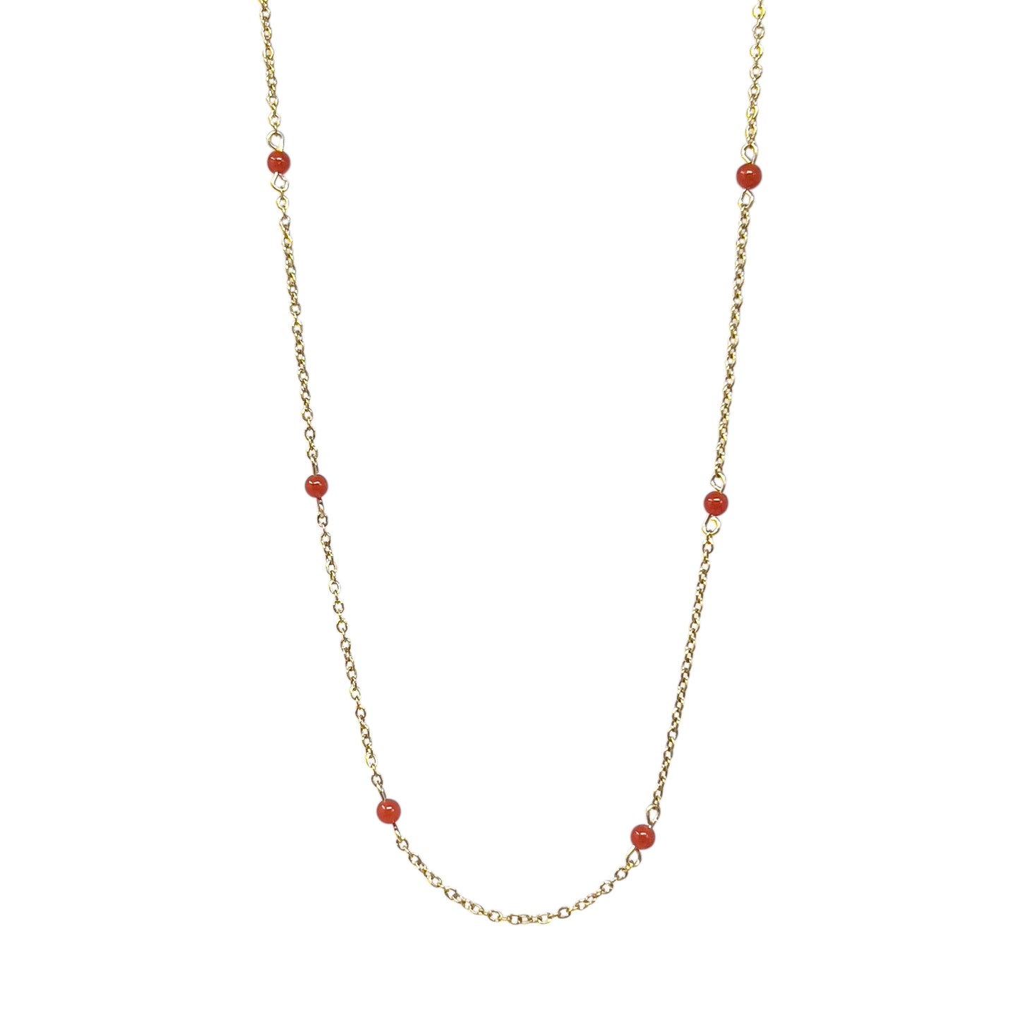Lia - Red Coral Bead Necklace