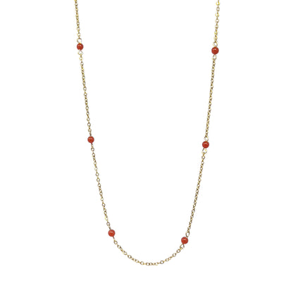 Lia - Red Coral Bead Necklace