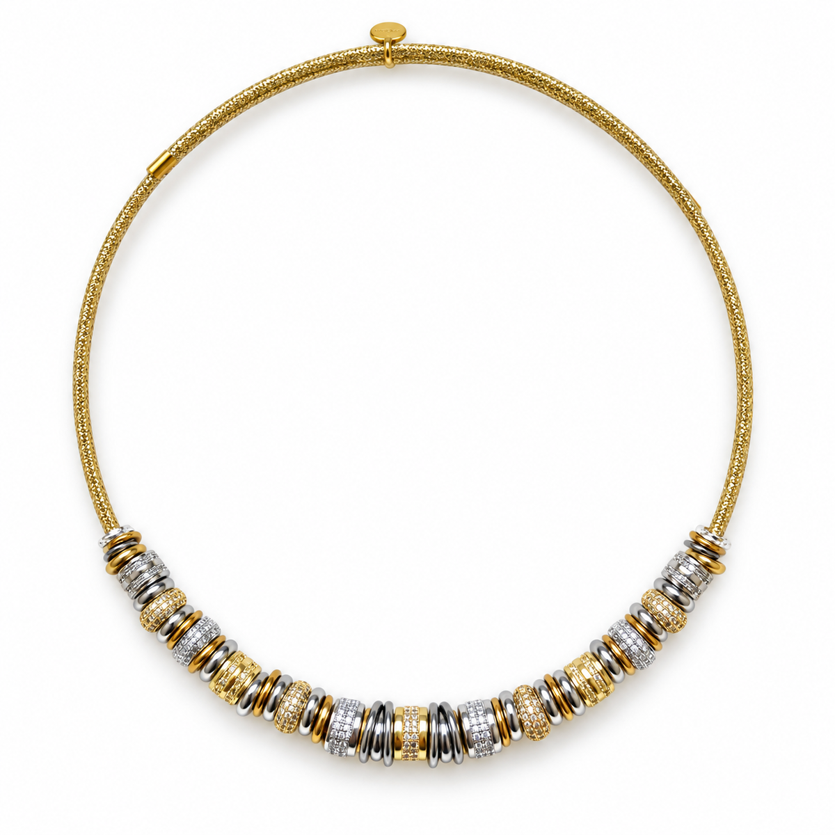     Collier Gaïa aimanté acier inoxydable doré – bijou femme Coralivia