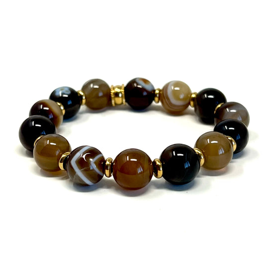 Hope - perles d’Agate marron