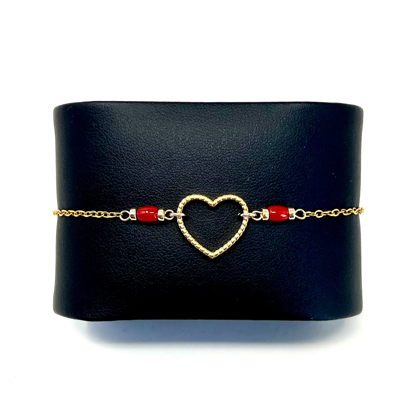 Love Bracelet in Mediterranean Red Coral – Stainless Steel