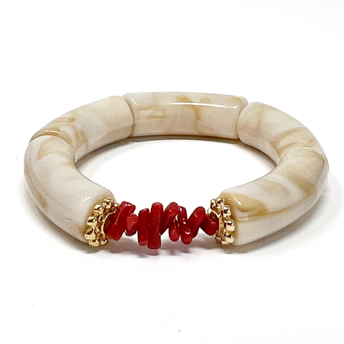 Goa - Red Coral Chip Bracelet