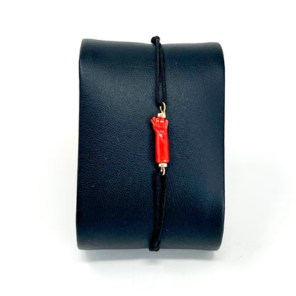 Bracelet avec la main Corse et son cordon noir enfant Forza