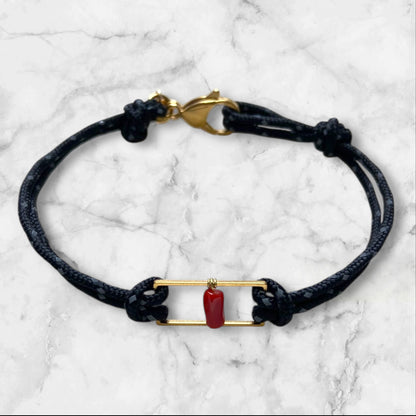 Bracelet Vito – Paracorde & Corail rouge