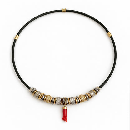Collier Nola -  Collier aimanté main en Corail rouge de Méditerranée